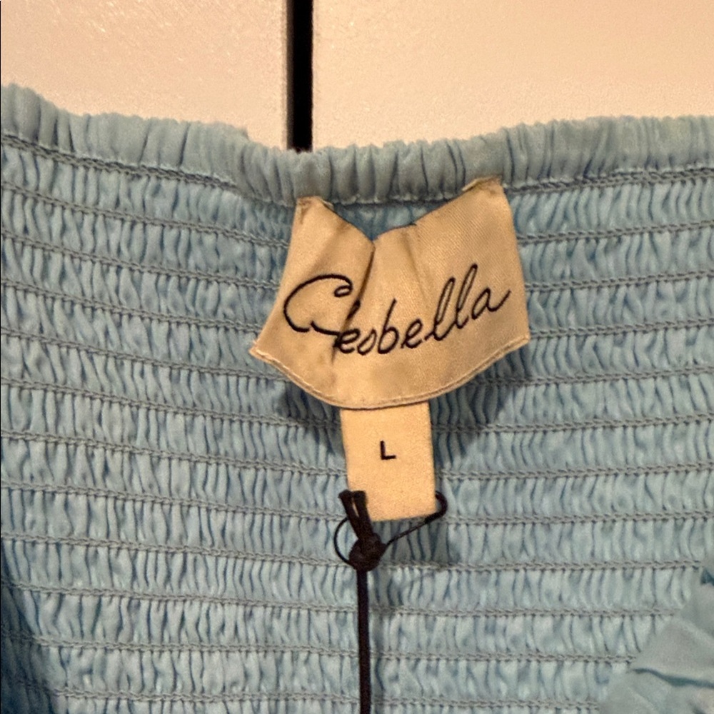 Cleobella Belinda Light Blue Mini Dress large - Picture 4 of 10